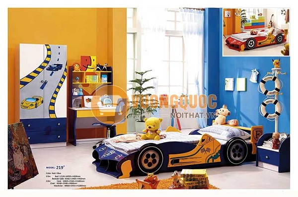 2.4. Giường ngủ cho bé trai 10 tuổi thiết kế hình ô tô